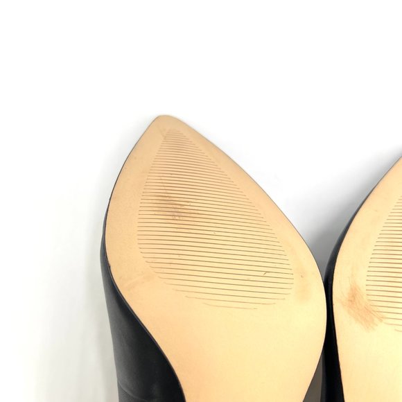 Nine West Womens Flax Black Leather Classic Point Toe Stiletto Heels Pumps Shoes - Picture 10 of 15